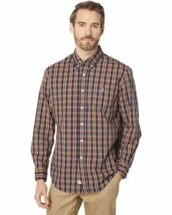 U.S. POLO ASSN. Shirts & Tops Long Sleeve Yarn-Dye Poplin Dobby Woven Shirt