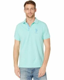 U.S. POLO ASSN. Shirts & Tops Slim Fit Big Horse Polo with Stripe Collar -Valentino Garavani Sales Shop 81hgnGekS7L. AC SR736920