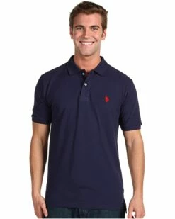 U.S. POLO ASSN. Shirts & Tops Solid Cotton Pique Polo with Small Pony -Valentino Garavani Sales Shop 81izPT7k L. AC SR736920