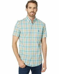 U.S. POLO ASSN. Shirts & Tops Short Sleeve Canvas Madras Woven Shirt