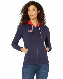 U.S. POLO ASSN. Hoodies & Sweatshirts Flag Zip Front Hoodie