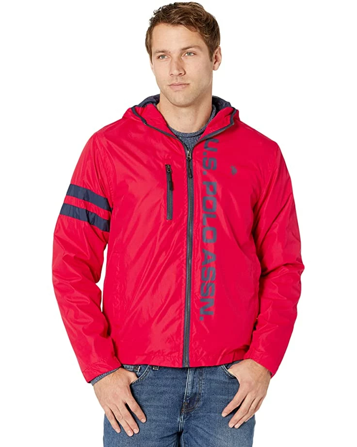 U.S. POLO ASSN. Coats & Outerwear Hooded Winbreaker w/ Racing Stripe 8 U.S. POLO ASSN. Coats & Outerwear Hooded Winbreaker w/ Racing Stripe - Image 6