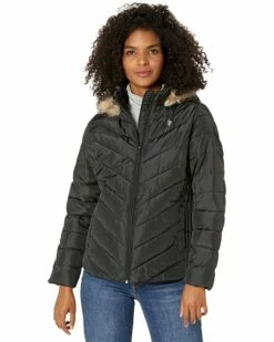 U.S. POLO ASSN. Coats & Outerwear Faux Fur Trim Hood Puffer