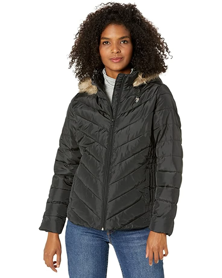 U.S. POLO ASSN. Coats & Outerwear Faux Fur Trim Hood Puffer 3 U.S. POLO ASSN. Coats & Outerwear Faux Fur Trim Hood Puffer
