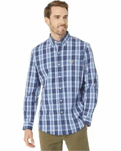 U.S. POLO ASSN. Shirts & Tops Long Sleeve Yarn-Dye Peached Poplin Plaid Woven Shirt