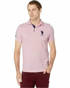 U.S. POLO ASSN. Shirts & Tops Slim Fit Big Horse Polo with Stripe Collar -Valentino Garavani Sales Shop 81na05Pk33L. AC SR736920