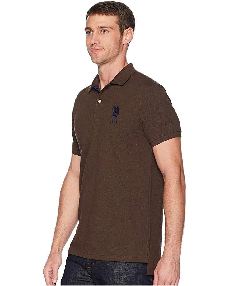 U.S. POLO ASSN. Shirts & Tops Slim Fit Solid Polo w/ Contrast Striped Underside of Collar 4 U.S. POLO ASSN. Shirts & Tops Slim Fit Solid Polo w/ Contrast Striped Underside of Collar - Image 2