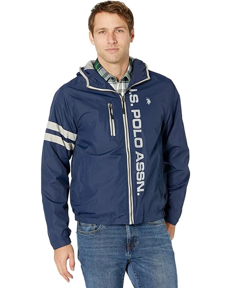 U.S. POLO ASSN. Coats & Outerwear Hooded Winbreaker w/ Racing Stripe 7 U.S. POLO ASSN. Coats & Outerwear Hooded Winbreaker w/ Racing Stripe - Image 5
