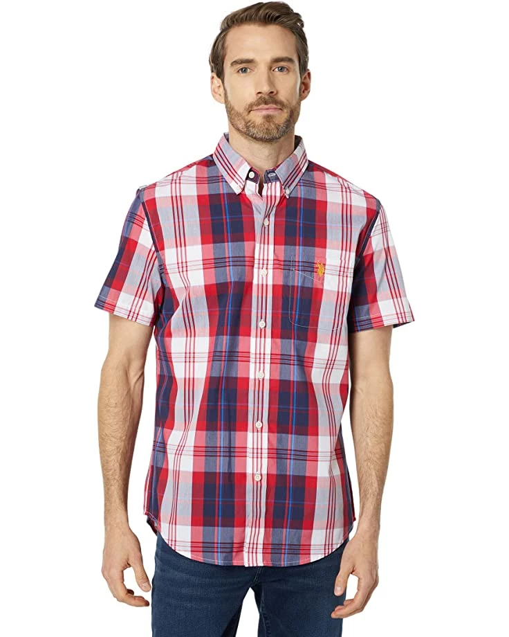 U.S. POLO ASSN. Shirts & Tops Short Sleeve Yarn-Dye Stretch Plaid Woven Shirt 3 U.S. POLO ASSN. Shirts & Tops Short Sleeve Yarn-Dye Stretch Plaid Woven Shirt