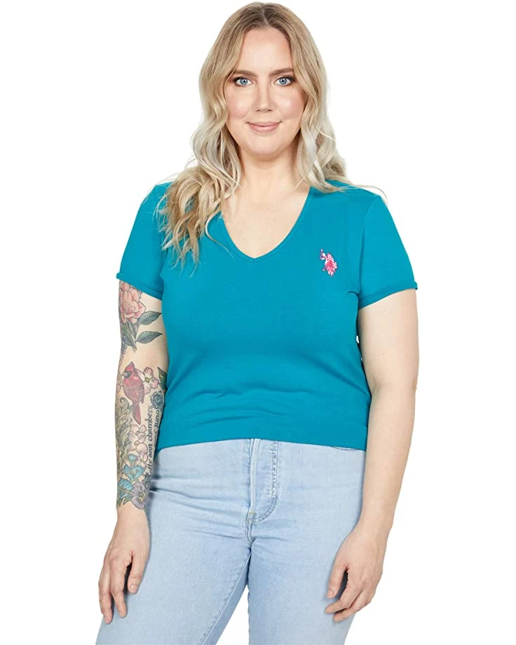 U.S. POLO ASSN. Shirts & Tops Tonal Scallop V-Neck Tee 10 U.S. POLO ASSN. Shirts & Tops Tonal Scallop V-Neck Tee - Image 8