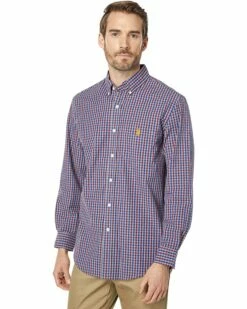 U.S. POLO ASSN. Shirts & Tops Long Sleeve Classic Fit Gingham Plaid Heathered Woven Shirt