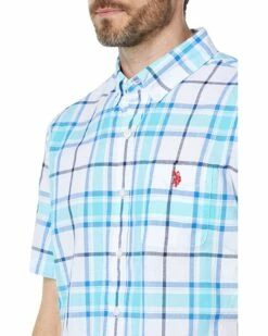 U.S. POLO ASSN. Shirts & Tops Short Sleeve Slub Plaid Poplin Woven Shirt -Valentino Garavani Sales Shop 81wP062SnXL. AC SR736920