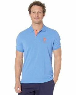 U.S. POLO ASSN. Shirts & Tops Slim Fit Big Horse Polo with Stripe Collar -Valentino Garavani Sales Shop 81x3I GYxS. AC SR736920