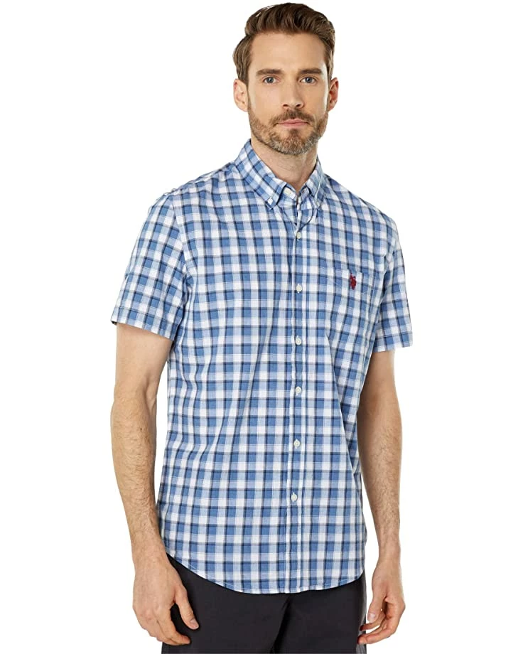 U.S. POLO ASSN. Shirts & Tops Short Sleeve Yarn-Dyed Heathered Plaid Poplin Woven Shirt 3 U.S. POLO ASSN. Shirts & Tops Short Sleeve Yarn-Dyed Heathered Plaid Poplin Woven Shirt