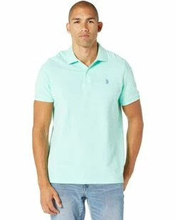 U.S. POLO ASSN. Shirts & Tops Solid Cotton Pique Polo with Small Pony -Valentino Garavani Sales Shop 81xy5Z9fdtS. AC SR736920