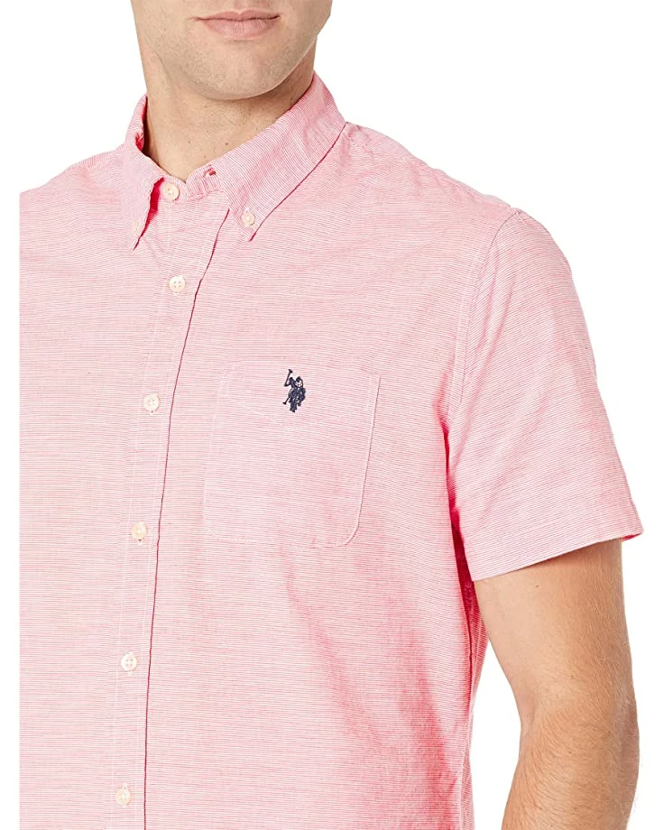 U.S. POLO ASSN. Shirts & Tops Short Sleeve Horizontal Slub Stripe Woven Shirt 5 U.S. POLO ASSN. Shirts & Tops Short Sleeve Horizontal Slub Stripe Woven Shirt - Image 3