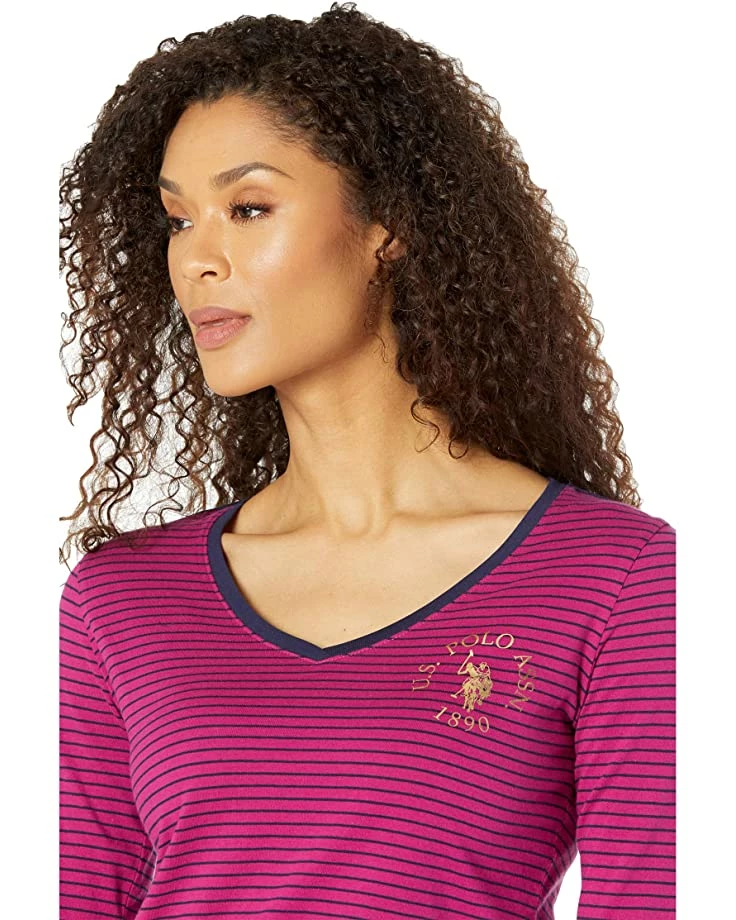 U.S. POLO ASSN. Shirts & Tops Long Sleeve Striped V-Neck Logo Knit Shirt 5 U.S. POLO ASSN. Shirts & Tops Long Sleeve Striped V-Neck Logo Knit Shirt - Image 3