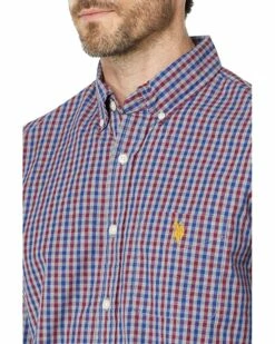 U.S. POLO ASSN. Shirts & Tops Long Sleeve Classic Fit Gingham Plaid Heathered Woven Shirt 8 U.S. POLO ASSN. Shirts & Tops Long Sleeve Classic Fit Gingham Plaid Heathered Woven Shirt -Valentino Garavani Sales Shop 91HuhgI4DYL. AC SR736920