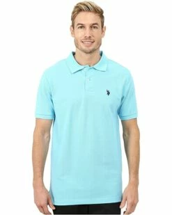 U.S. POLO ASSN. Shirts & Tops Solid Cotton Pique Polo with Small Pony -Valentino Garavani Sales Shop 91Xumn3Gi5L. AC SR736920