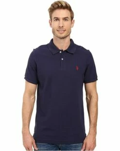 U.S. POLO ASSN. Shirts & Tops Solid Cotton Pique Polo with Small Pony -Valentino Garavani Sales Shop 91i9UX89fUL. AC SR736920
