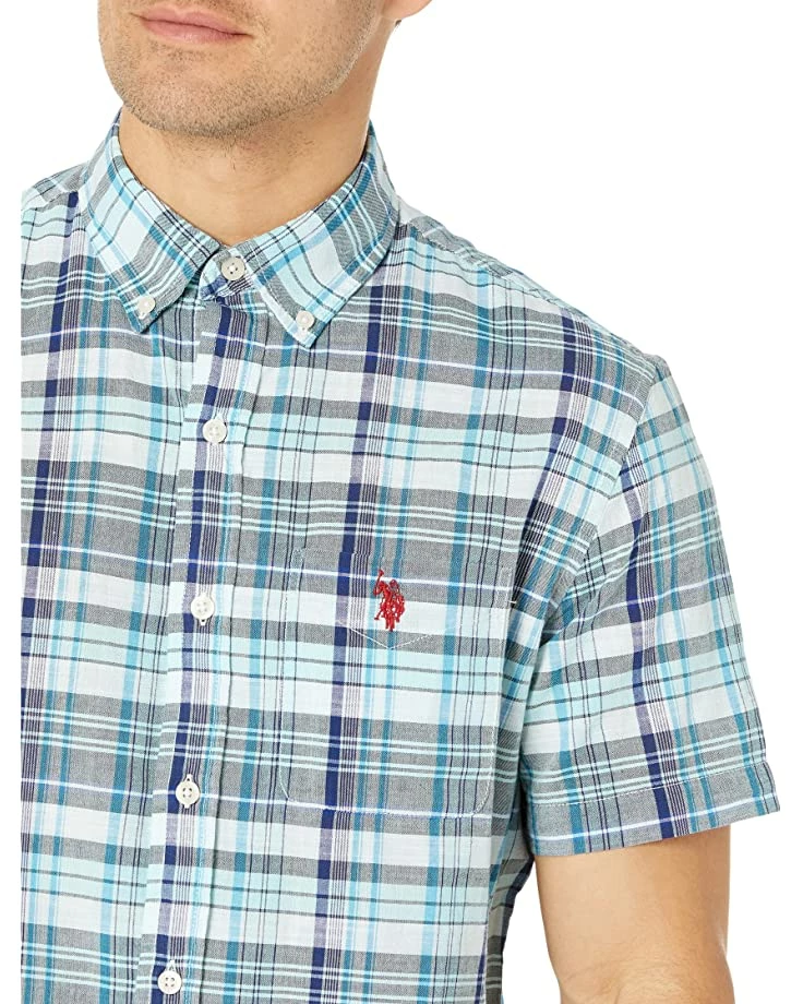 U.S. POLO ASSN. Shirts & Tops Short Sleeve Classic Fit Plaid Poplin Woven Shirt 5 U.S. POLO ASSN. Shirts & Tops Short Sleeve Classic Fit Plaid Poplin Woven Shirt - Image 3