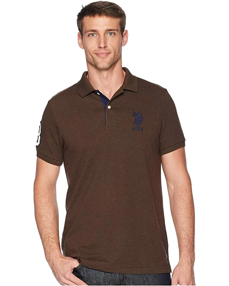 U.S. POLO ASSN. Shirts & Tops Slim Fit Solid Polo w/ Contrast Striped Underside of Collar 3 U.S. POLO ASSN. Shirts & Tops Slim Fit Solid Polo w/ Contrast Striped Underside of Collar